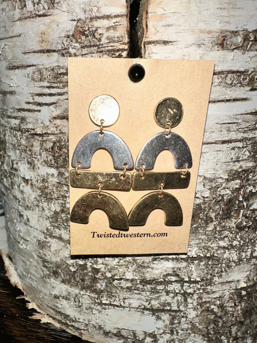 Twisted T Western & More Gold & Silver Geometric Earrings