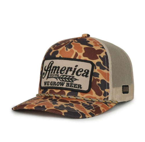 Twisted T Western & More Hats We grow Beer Hat (old school Camo)