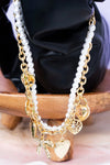 Twisted T Western & More Hearts a Plenty Gold & Pearl Handbag Chain