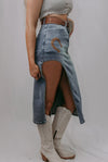 Twisted T Western & More Horse Shoe Cut Out Denim Skirt