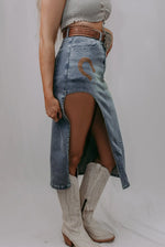 Twisted T Western & More Horse Shoe Cut Out Denim Skirt