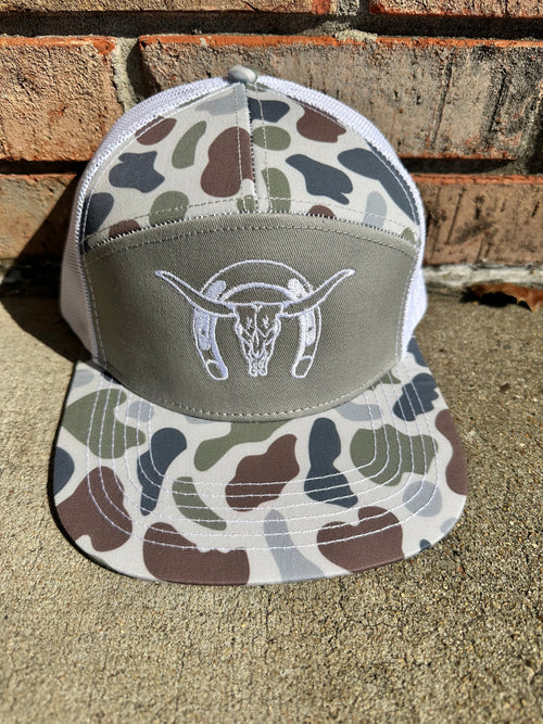 Twisted T Western & More Horseshoe Longhorn Flat Brim (Bottomland)