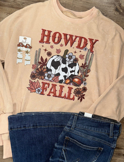 Twisted T Western & More “Howdy Fall” Western Pumpkin Sweatshirt.