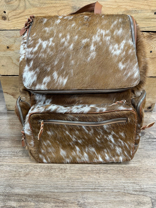 Twisted T Western & More Large Tan Cowhide/Leather Backpack