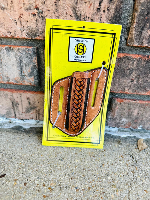 Twisted T Western & More Leather KS-32 Basket Weave Knife Sheath