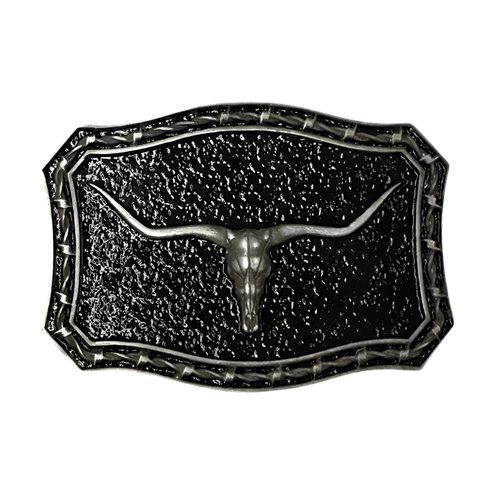 Twisted T Western & More Longhorn Vintage Silver Western Buckle