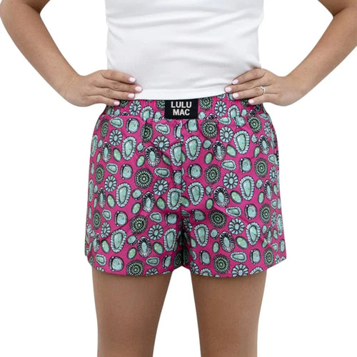 Twisted T Western & More Lulu Mac Pink Concho Boxer Shorts