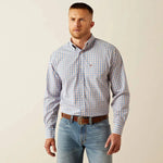 Twisted T Western & More Men’s Ariat Wrinkle Free Aaron LS Classic Fit Shirt in Blue