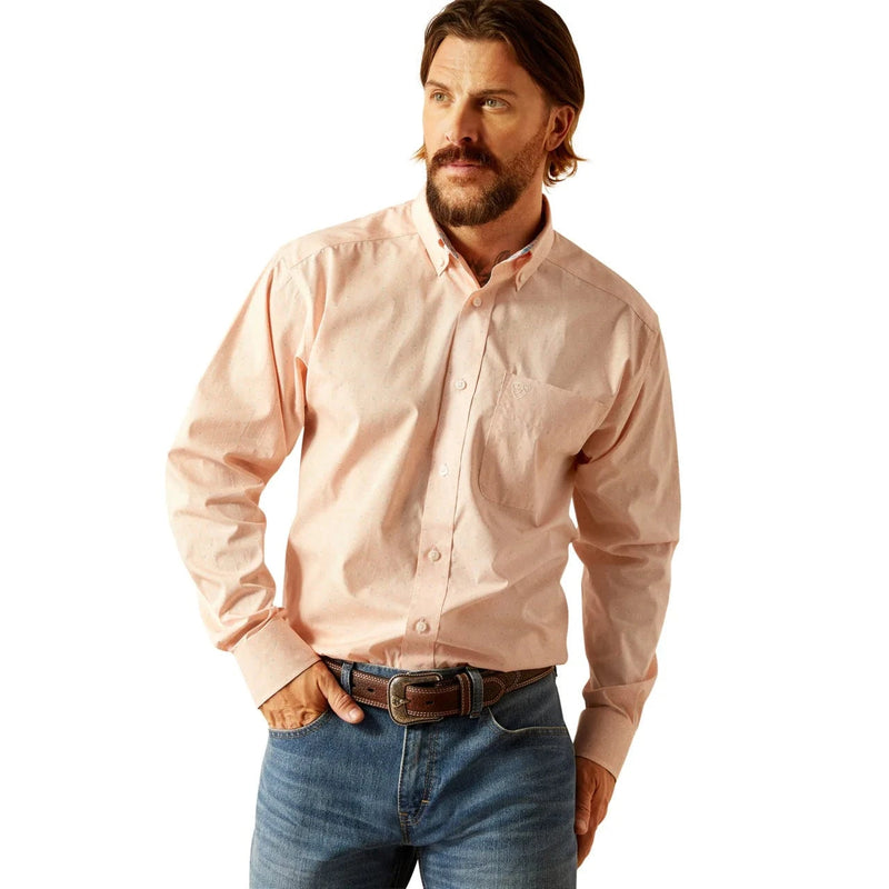 Twisted T Western & More Men’s Ariat Wrinkle Free Ashton Pink Button Down Classic Fit Shirt