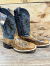 Twisted T Western & More Men’s Old West Burnt Brown/ Navy Boot