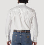 Twisted T Western & More Mens Wrangler LS Solid White Button Shirt