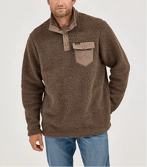 Twisted T Western & More Mens Wrangler Quarter Snap Sherpa Pullover