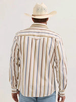 Twisted T Western & More Mens Wrangler Retro Rusty Stripe Premium LS Shirt