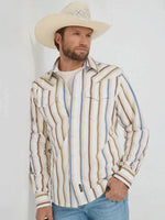 Twisted T Western & More Mens Wrangler Retro Rusty Stripe Premium LS Shirt
