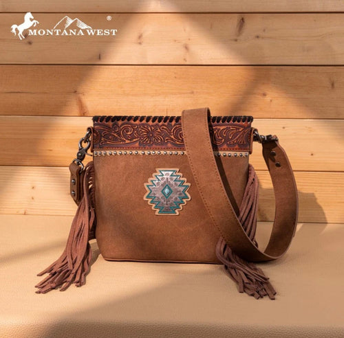 Twisted T Western & More Montana West Tooled Aztec Concho Collection Crossbody