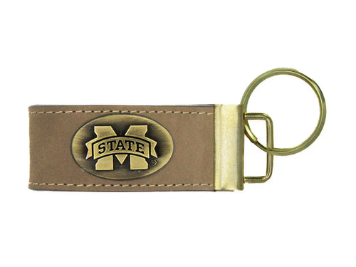 Twisted T Western & More MS State Bulldogs Leather Key Fob
