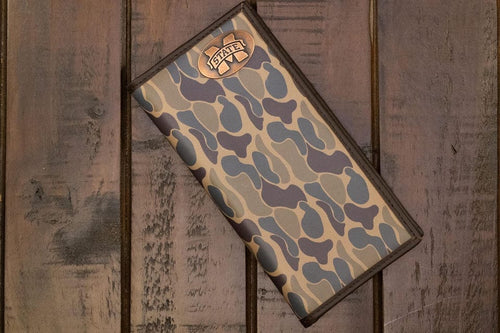 Twisted T Western & More MSU Bulldogs Men’s Secretary Old School Camo Leather Wallet