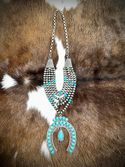 Twisted T Western & More Multi-Layer Beaded Turquoise Western Necklace