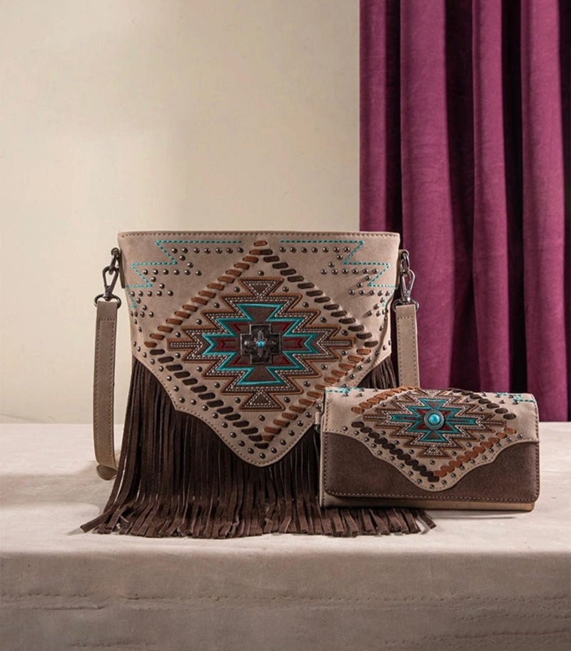 Twisted T Western & More MW Embroidered Aztec Concealed Carry Crossbody/ Wallet