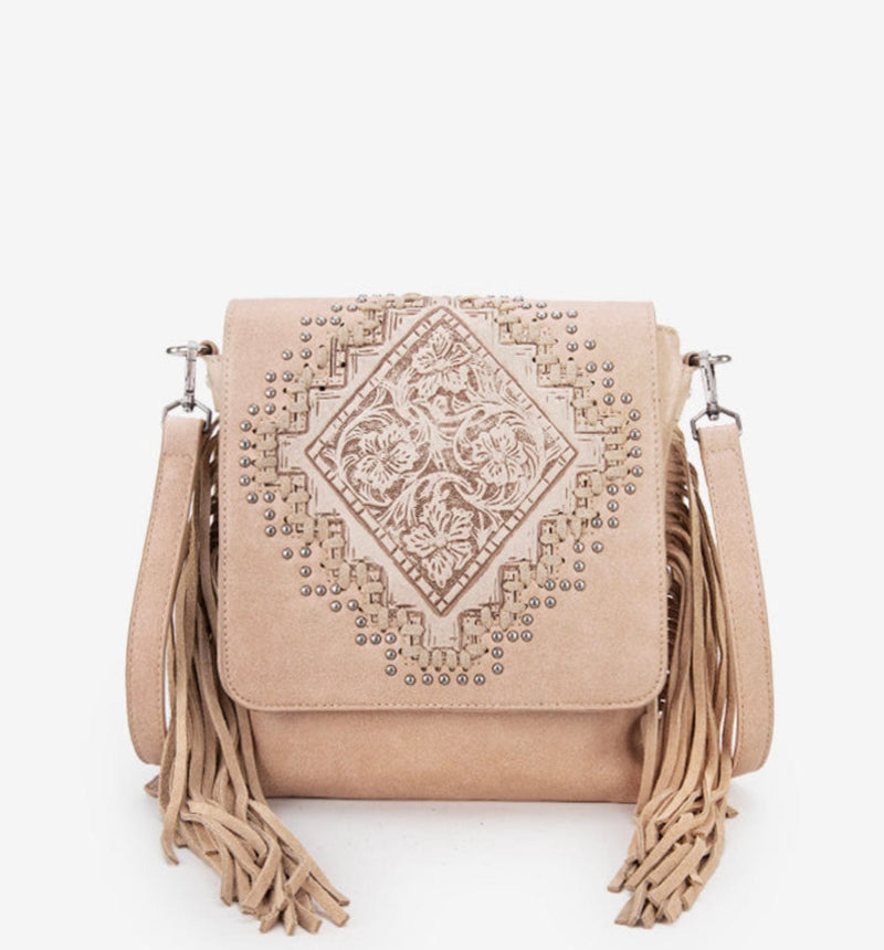 Twisted T Western & More MW Fringe Flap Crossbody Purse