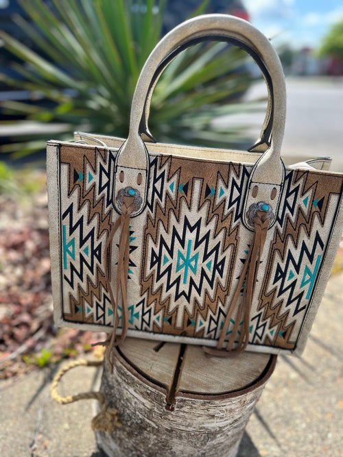 Twisted T Western & More MW Southwestern Aztec Crossbody Tote Bag