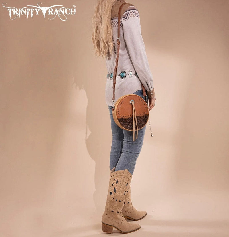 Twisted T Western & More MW Tooled Collection Circle Bag