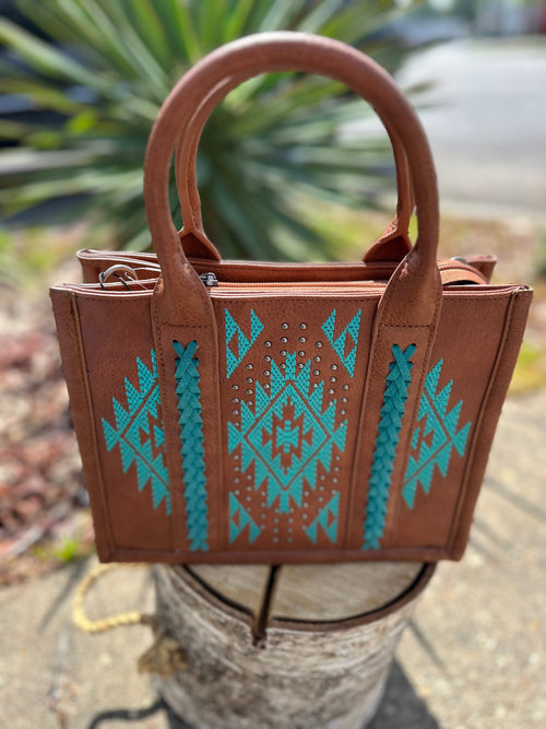 Twisted T Western & More MW Whipstitch Aztec Tote Bag