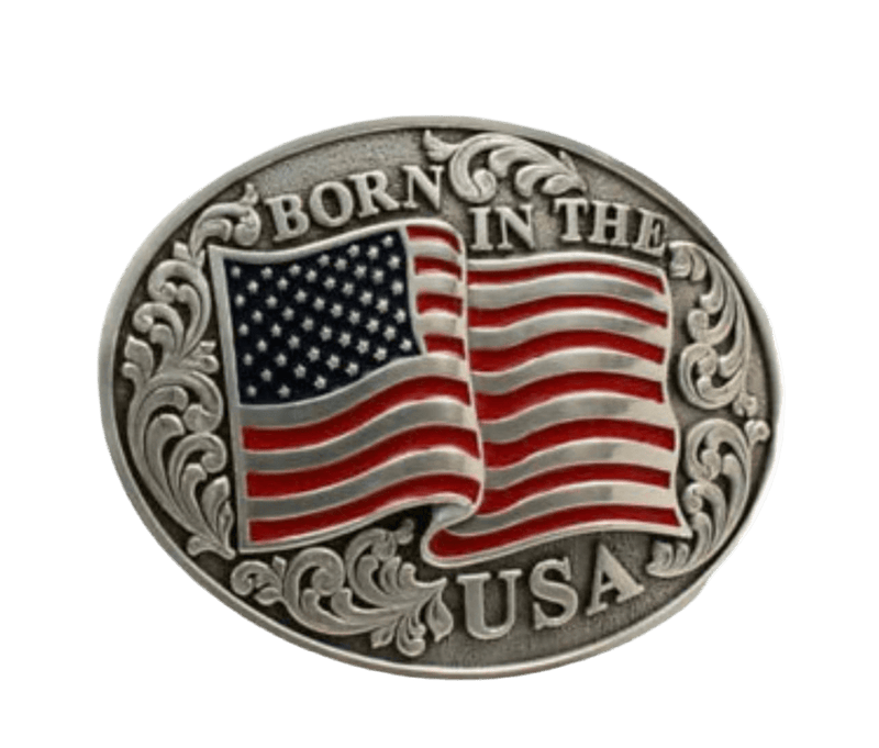 Twisted T Western & More Nocona Born in the USA Oval Buckle