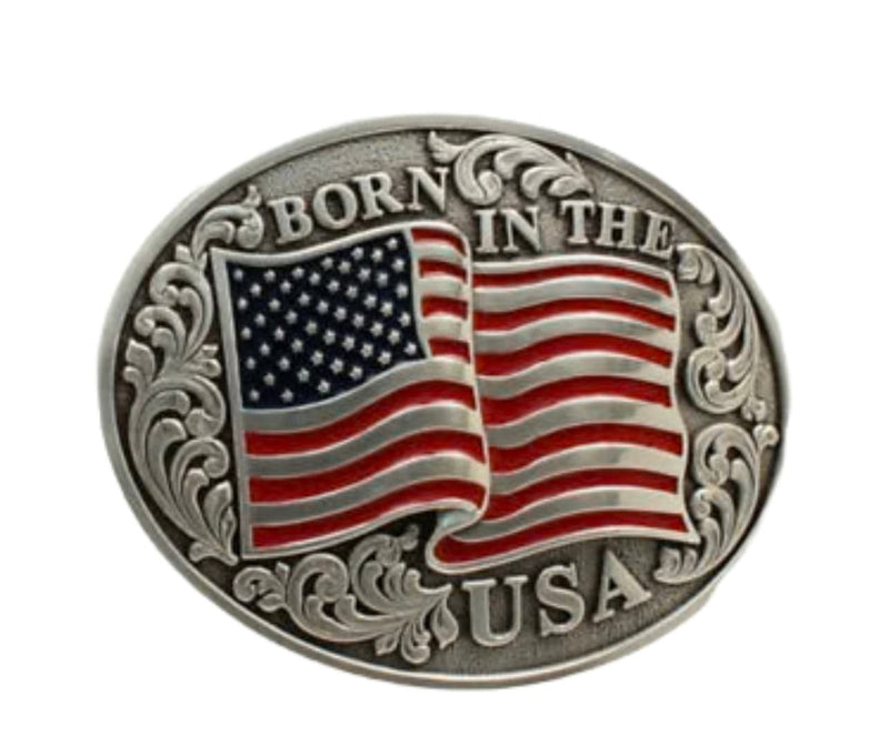 Twisted T Western & More Nocona Born in the USA Oval Buckle