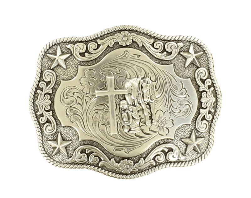 Twisted T Western & More Nocona Floral Cowboy Praying Buckle