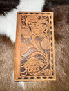 Twisted T Western & More Nocona Men's Leather Floral Buck Laced Brown Wallet