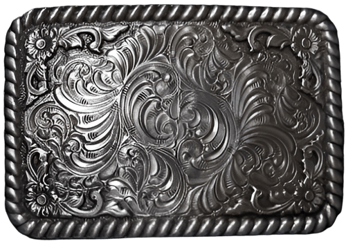 Twisted T Western & More Nocona Rectangle Western Floral Scroll Belt Buckle 37120