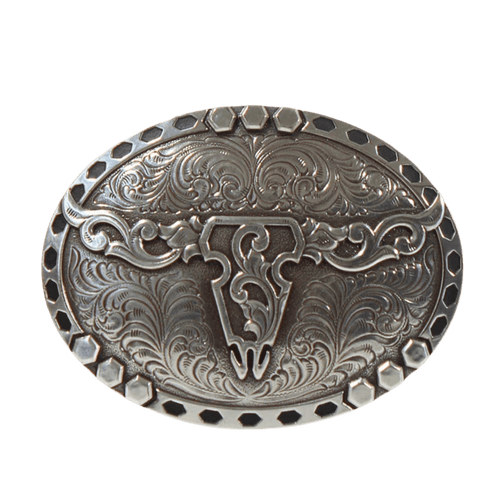 Twisted T Western & More Nocona Steer Skull Oval Buckle