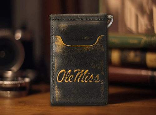Twisted T Western & More Ole Miss Rebels Burnished Leather Wallet