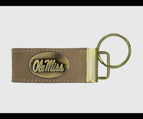 Twisted T Western & More Ole Miss Rebels Leather Key Fob