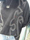 Twisted T Western & More Oversized Studded Boot Stitch Top
