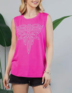 Twisted T Western & More Pink Boot Stitch Sleeveless Top