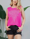Twisted T Western & More Pink Boot Stitch Sleeveless Top