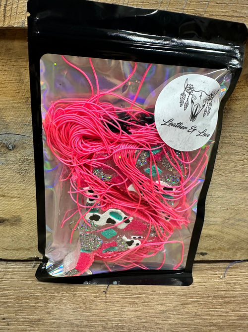 Twisted T Western & More Pink & Mint Vent Clips (Leather & Lace)