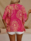 Twisted T Western & More Pink & Yellow Printed V-Neck Top