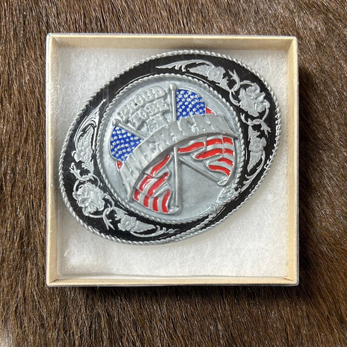 Twisted T Western & More “Proud to be an American” Belt Buckle