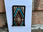 Twisted T Western & More Ranger Belt Company Basketweave and Blue Embroidery Magnetic Money Clip