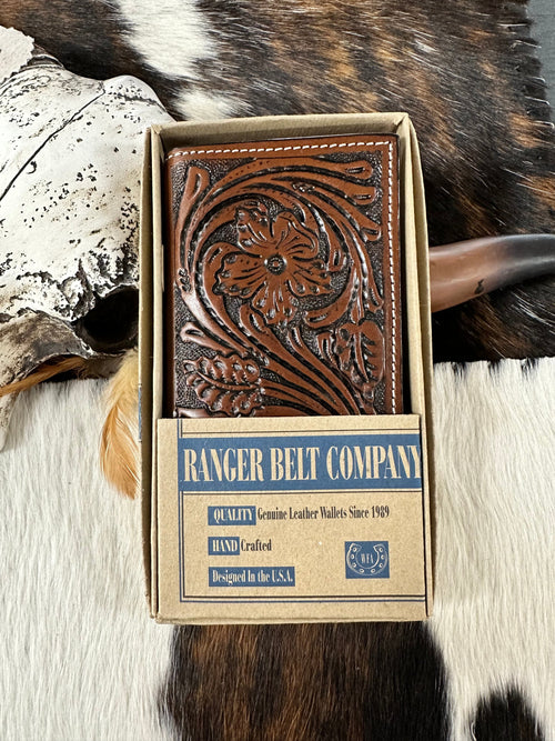 Twisted T Western & More Ranger Brown Floral W/Black Wallet