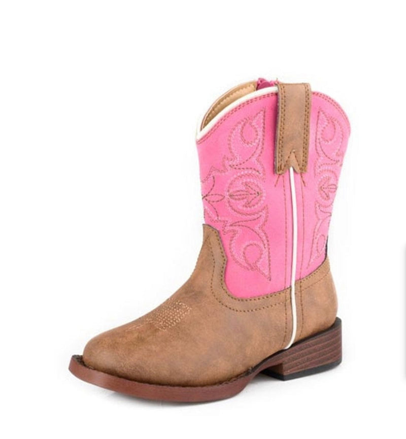 Twisted T Western & More Roper Infant Girls Pink Ainsley Boot