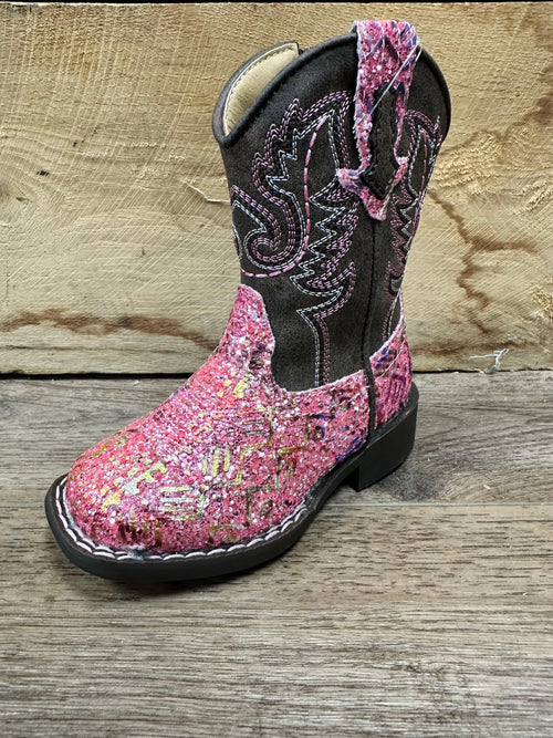 Twisted T Western & More Roper Toddler Glitter Southwest Western Square Toe Boots
