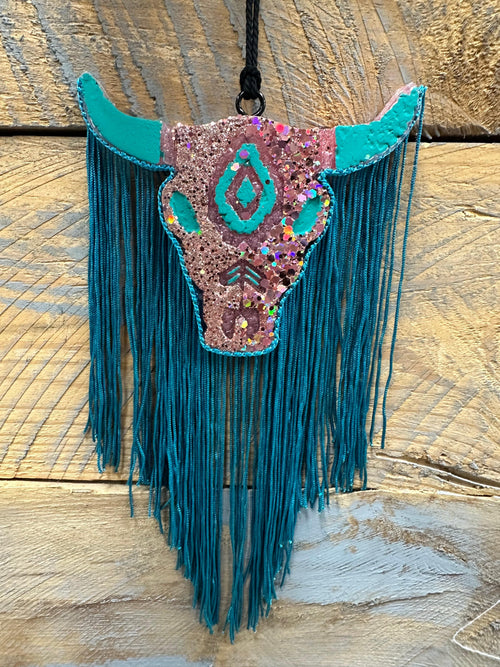 Twisted T Western & More Rose Gold & Teal Bull Freshie (Butt Naked)