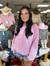 Twisted T Western & More Round Neck Reversible LS Sweatshirt in Blush