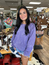 Twisted T Western & More Round Neck Reversible LS Sweatshirt in Lavender