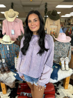 Twisted T Western & More Round Neck Reversible LS Sweatshirt in Lavender