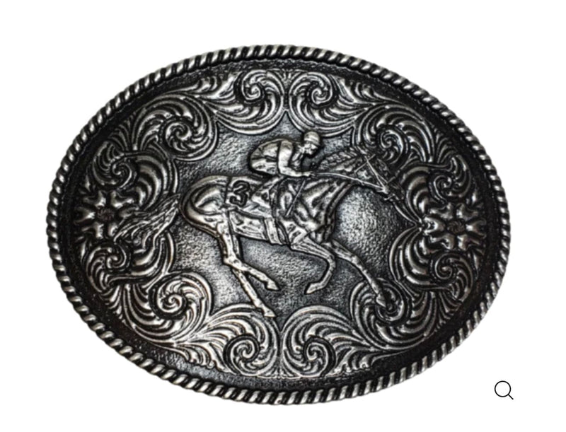 Twisted T Western & More Running Horse Silver Belt Buckle